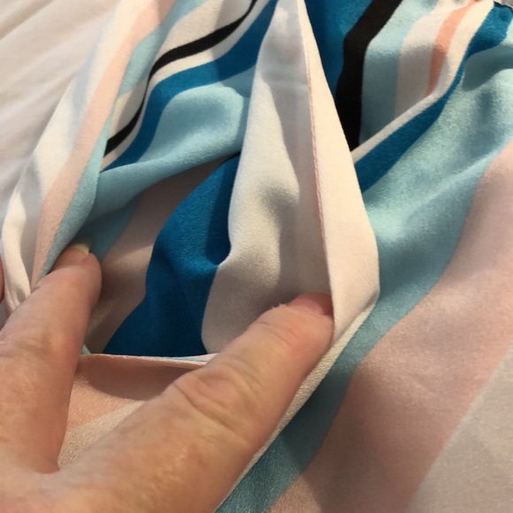 NWT DKNY Silky Wide Leg Striped Pants with Elastic, Tie-Adjustable Waist - Picture 13 of 15